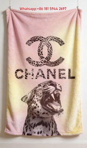 Chanel Leopard Print CC Logo Flannel Throw Blanket IMG_7161